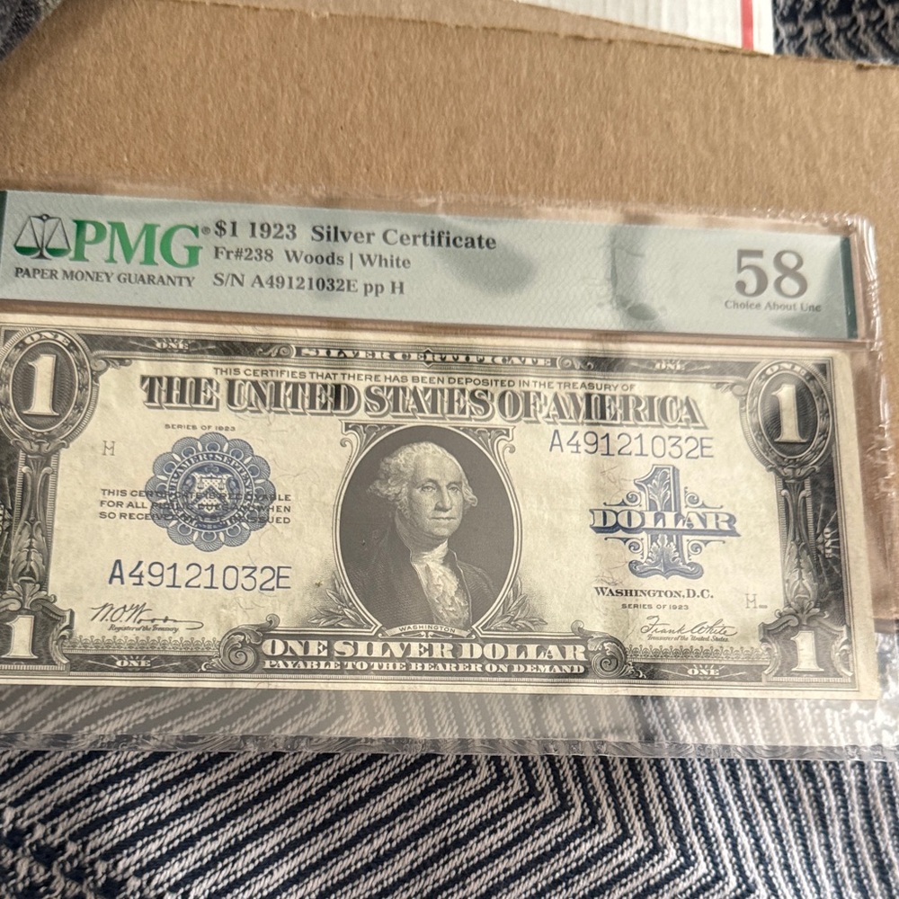 1923 One Silver Dollar PMG Certified Silver Certificate